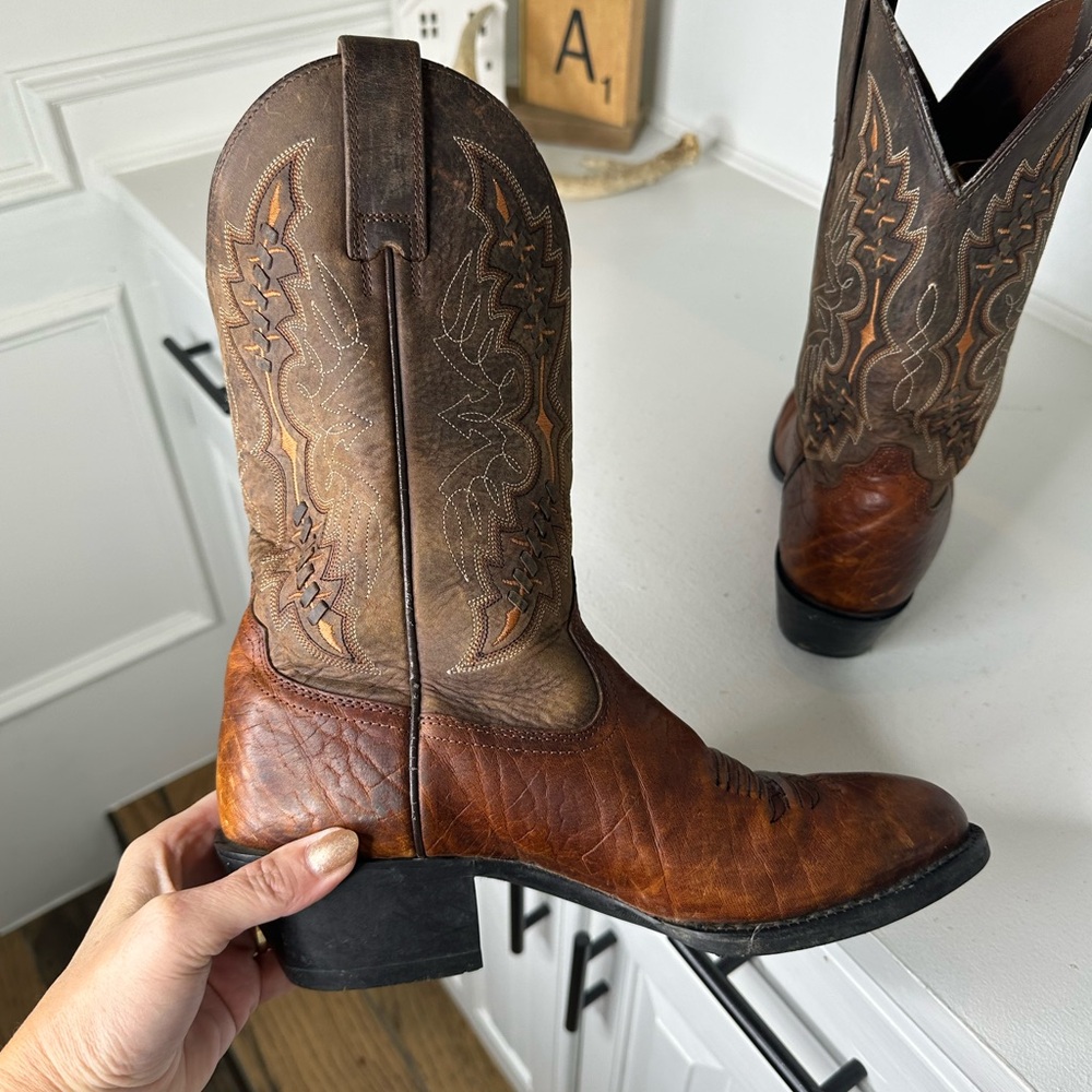 Ariat Brown Classic Embroidered Leather Western Cowboy Boots Men’s 7.5/Women’s 9 - Picture 5 of 8